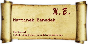 Martinek Benedek névjegykártya