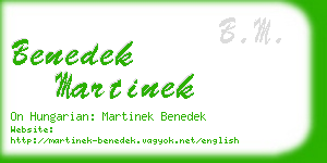 benedek martinek business card